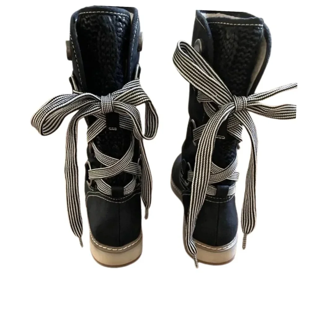 White Mountain Black Tivia Winter Boots Size 8